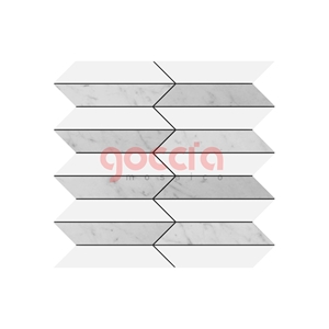 Picket Mosaic - Bianco Dolomite & Bianco Carrara Pattern Mosaic