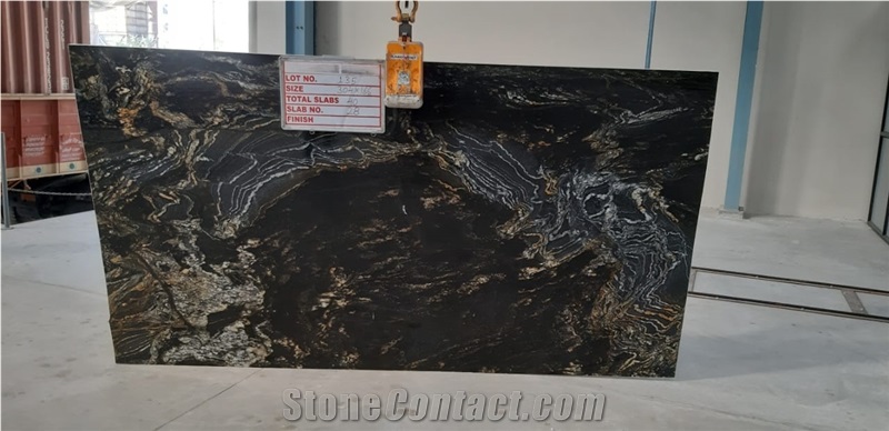 Titanium Granite Slabs, India Black Granite