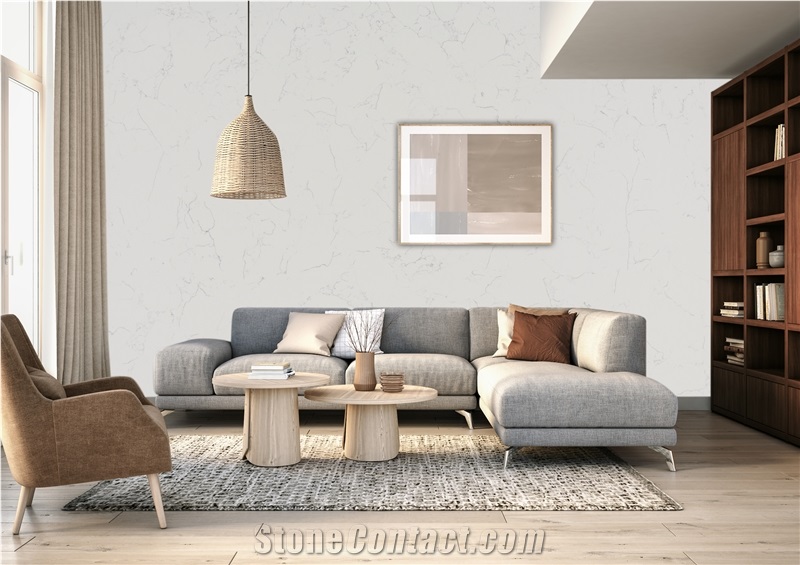 Carrara Verna Quartz Slab