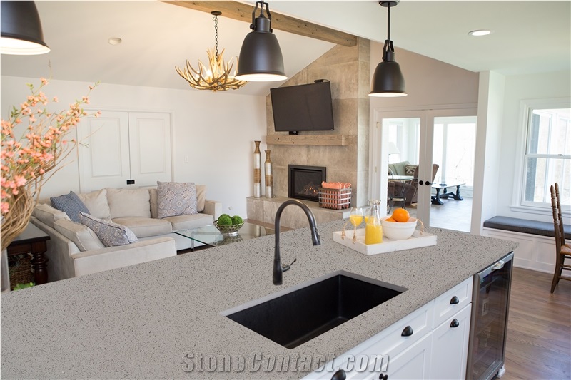 Gray Shimmer Quartz Slabs