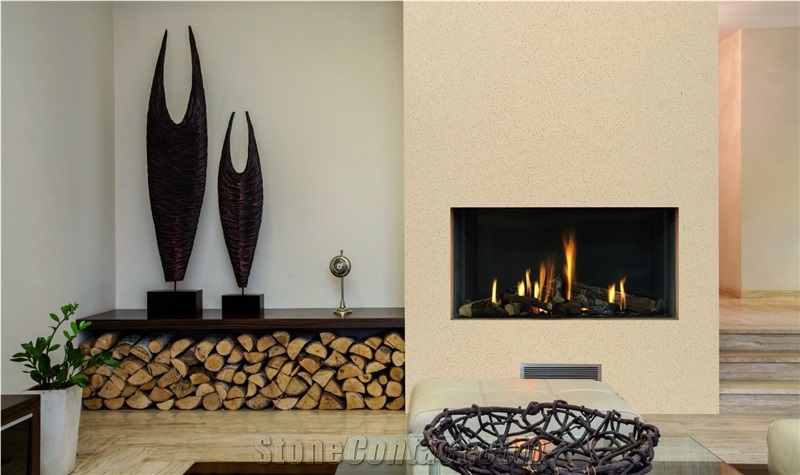 Pebbles Beige Quartz Slabs