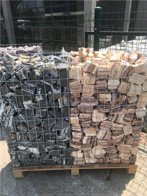 Tumbled Stone Gabion for Garden Design