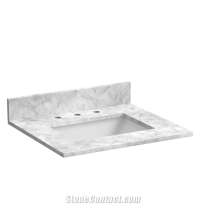 Bianco Carrara Marble Vanity Top / Bathroom Counterptop Hotel Design