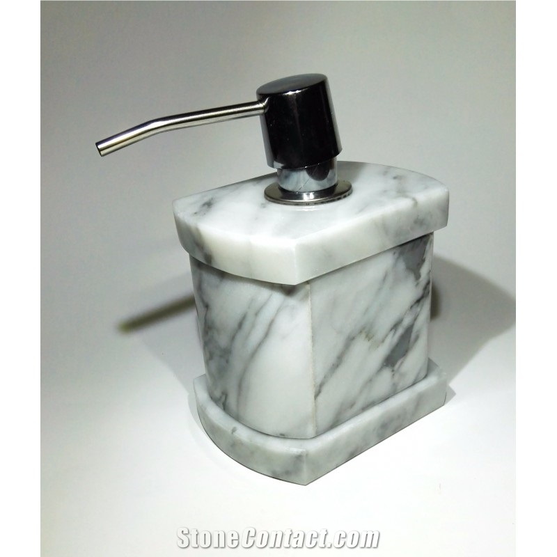 Bianco Carrara Vento Marble Bathroom Dispenser