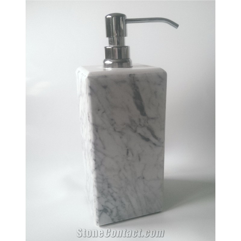 Bianco Carrara Vento Marble Bathroom Dispenser
