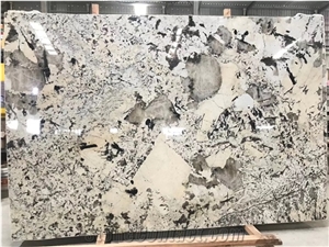 Bianco Satino Crystal Granite Slab - Brazil Luxury Bianco Satino Crystal Granite Slab - Brazil Luxury