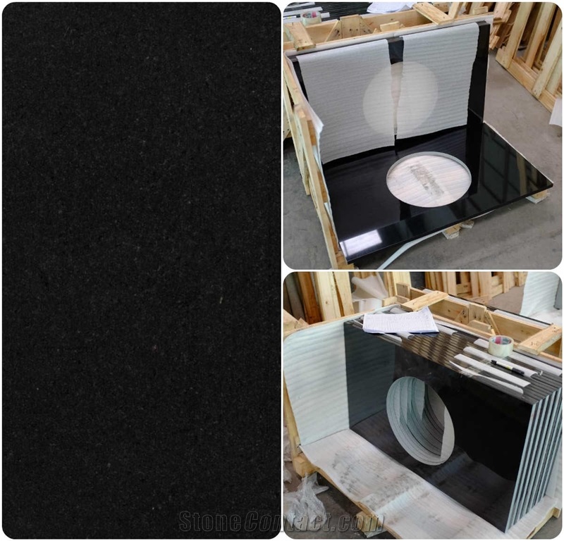 China Absolute Shanxi Black Granite Custom Kitchen Countertop Polished