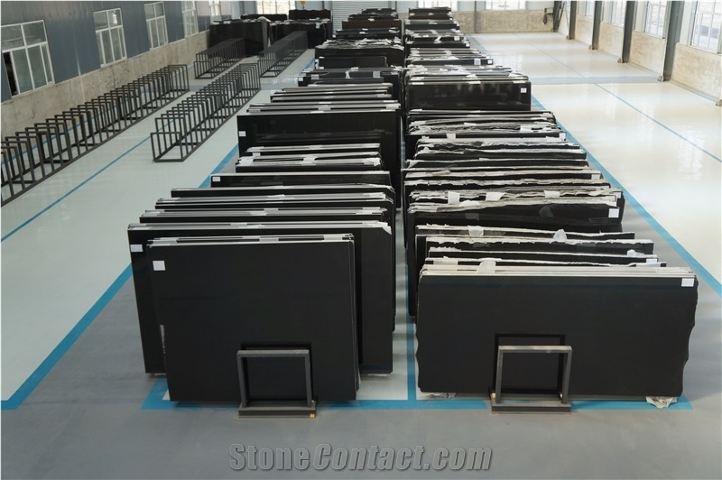 China Absolute Shanxi Black Granite Custom Kitchen Countertop Polished