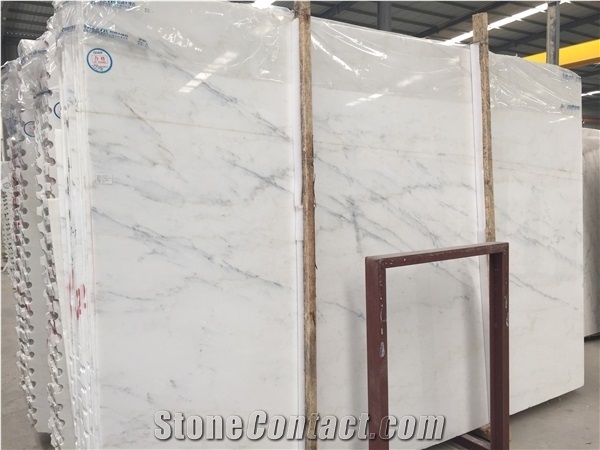 China Bianco Carrara White Marble Slab, Floor Pattern Tile