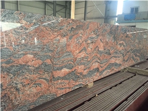 China Multicolor Spray Red Granite Small Slab