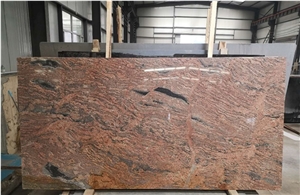 China Multicolor Spray Red Granite Small Slab