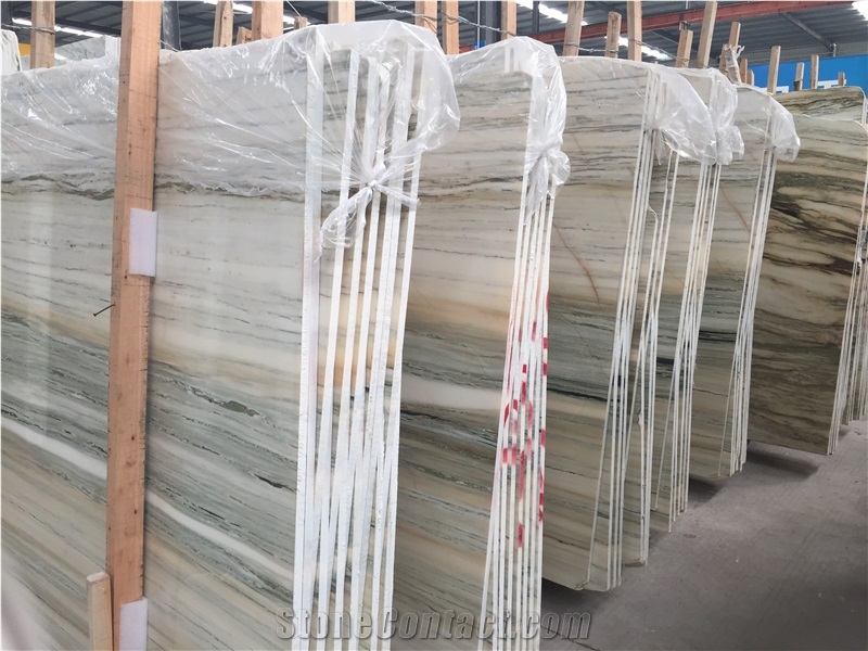 China Ocean Blue Wooden Vein Marble Slab