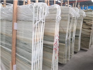 China Ocean Blue Wooden Vein Marble Slab