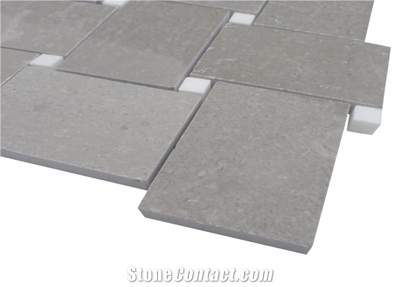Cinderella Grey Marble Mosaic Tile Z Shaped Wall Panel