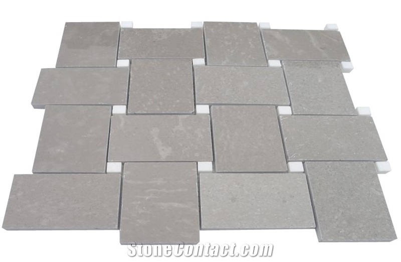 Cinderella Grey Marble Mosaic Tile Z Shaped Wall Panel