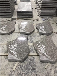 G664 Pink Violet Granite Headstone, Tombstone