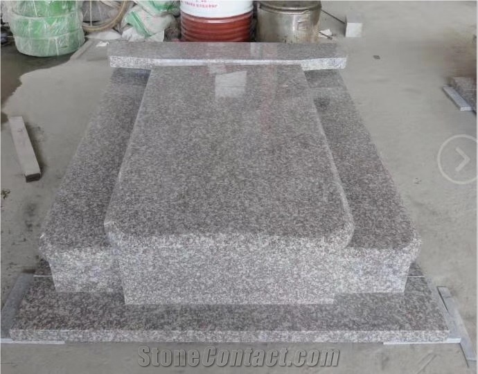G664 Pink Violet Granite Headstone, Tombstone