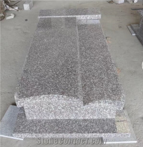 G664 Pink Violet Granite Headstone, Tombstone