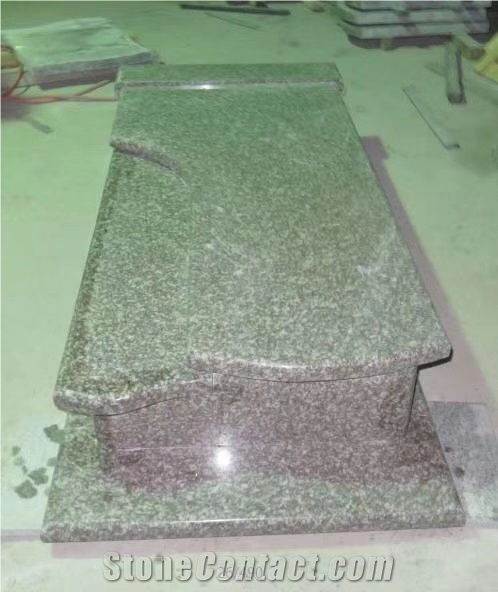 G664 Pink Violet Granite Headstone, Tombstone