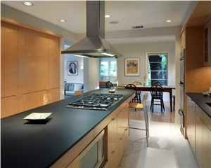 Honed New Absolute Shanxi Black Granite Kitchen Island Top / Custom Countertop