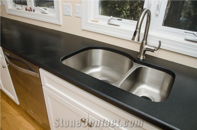Honed New Absolute Shanxi Black Granite Kitchen Island Top / Custom Countertop