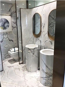 Milas Lilac Dark Marble Tile Translucent Recetion Desk Panel
