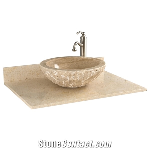 Sunny Beige Marble Vessel Sinks / Retangle Basins