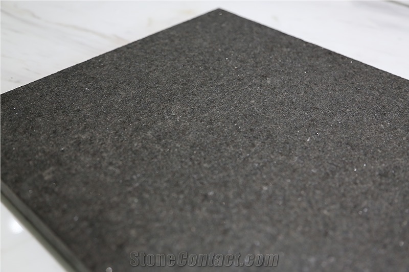 Top Flamed New Shanxi Black Granite Tile Floor / Wall