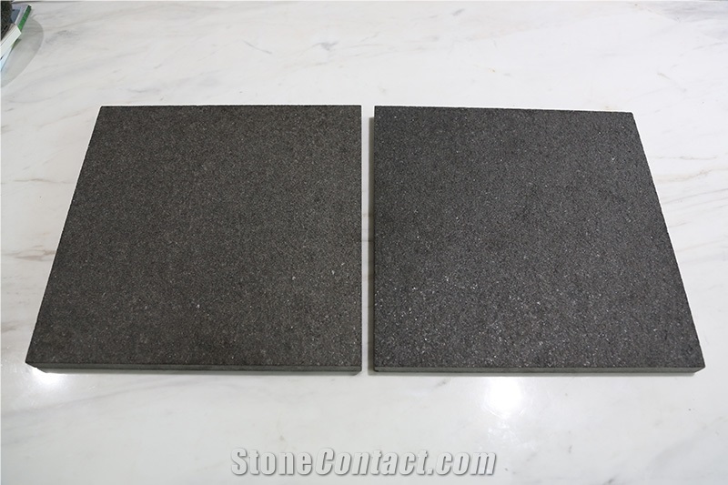 Top Flamed New Shanxi Black Granite Tile Floor / Wall