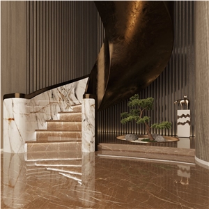 Kozo Brown Marble Floor Tile, China Milky Emperador Marble