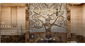 Travertino Romano - Dark Emperador Yacht Bathroom