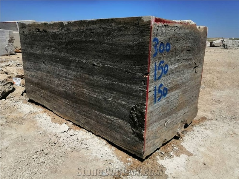 Silver Dark Travertine Blocks