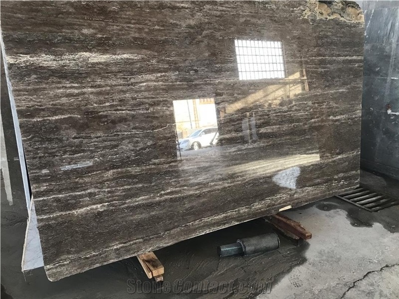 Silver Dark Travertine Blocks