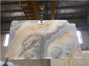 Smoky Grey Onyx Slabs, Iran Grey Onyx