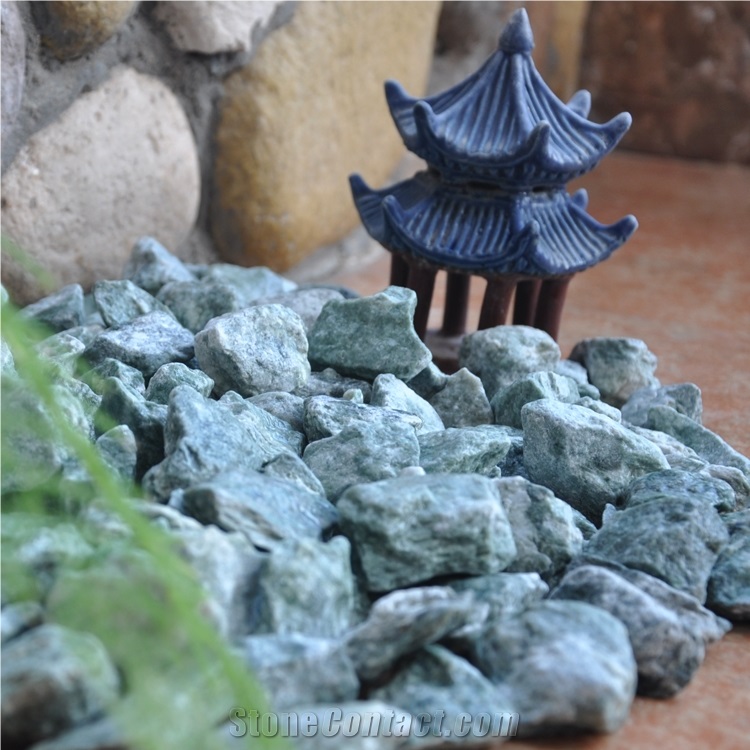 Natural Good Quality Gs-006 Green Gravel Stone