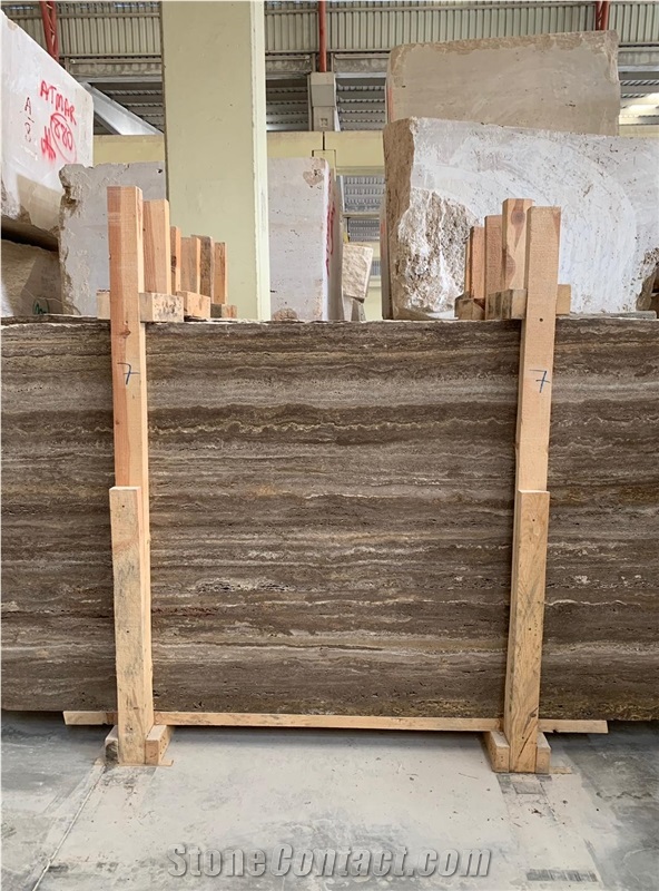Dark Silver Travertine Slabs