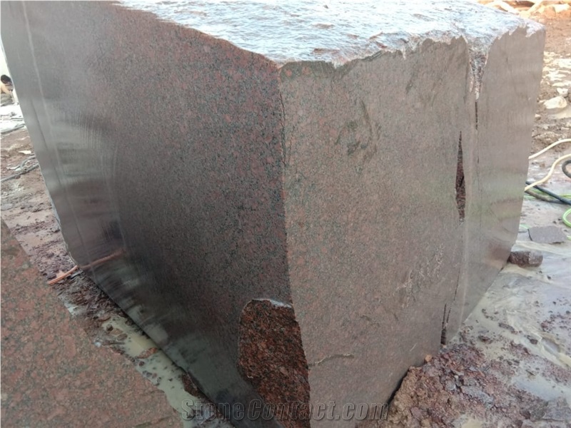 Indipure Red Granite Blocks, Ruby Red Granite Block