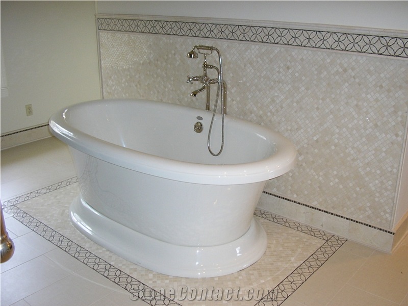 Marble Tiles, Mosaic Pattern Bathtub Decoration