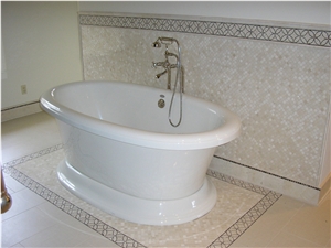 Marble Tiles, Mosaic Pattern Bathtub Decoration