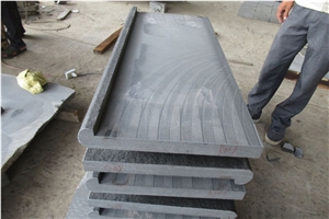 Bazalt Bullnose Long Egde, Top Flamed, Dropface Pool Coping,Bullnose Coping
