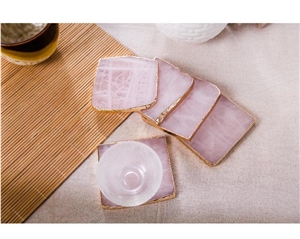 Blue Semiprecious Stone / Gemstone Cup Tray / Plates for Coffee