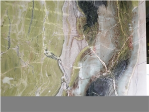Dream Green Marble Slab / Glossy Fantasy Ocean Sky Marble Wall Tile