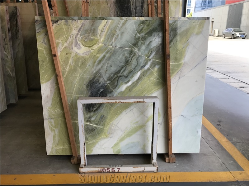 Dream Green Marble Slab / Glossy Fantasy Ocean Sky Marble Wall Tile