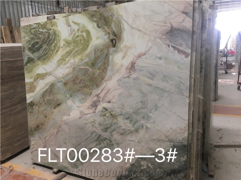 Dream Green Marble Slab / Glossy Fantasy Ocean Sky Marble Wall Tile