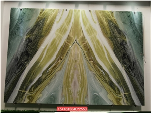 Fantasy Ocean Green Wave Marble Slab Factory Price