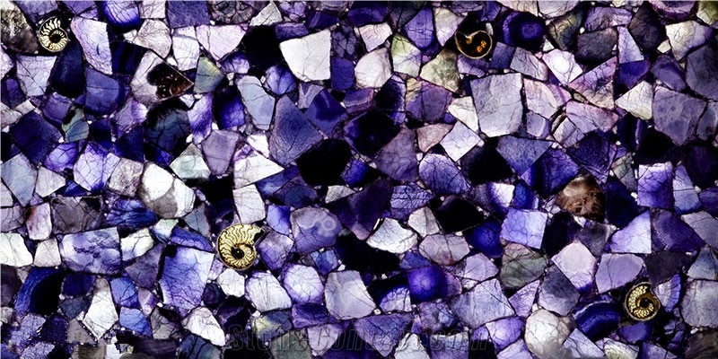 Amethyst Agate Gemstone Slab Translucent Wall Slab,Luxury Backlit Stone