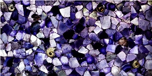 Amethyst Agate Gemstone Slab Translucent Wall Slab,Luxury Backlit Stone