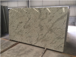 Andromeda White Granite Slab, Prefab Cut Kitchen