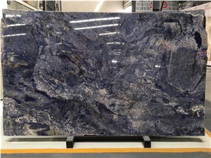 Azul Bahia Granite Glossy Slab,Brazil Blue Stone