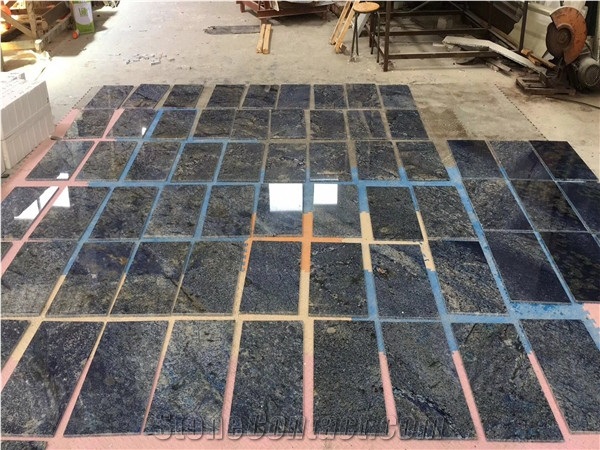 Azul Bahia Granite Glossy Slab,Brazil Blue Stone